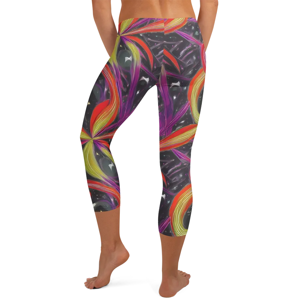 Sonic Petals on Capri Leggings — Back