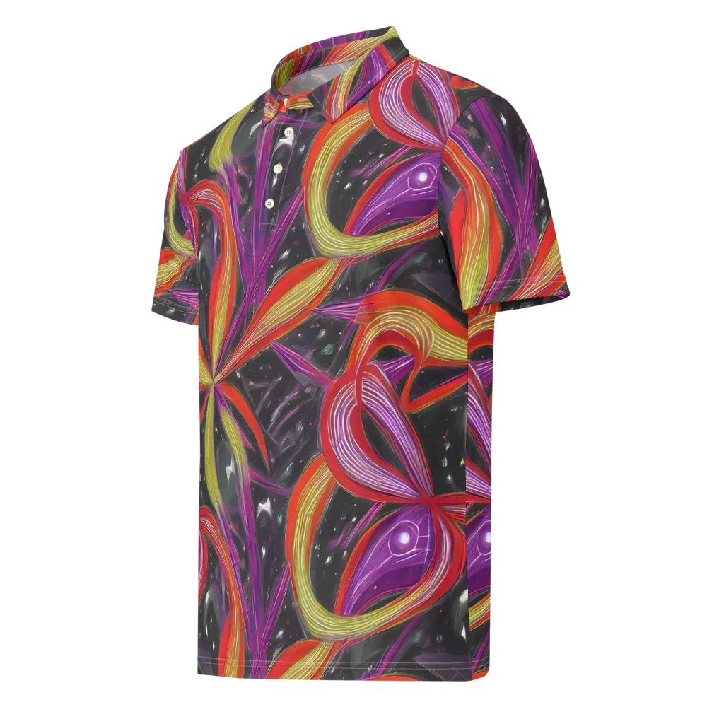 Sonic Petals on Men's Slim Fit Polo Shirt — Left Front