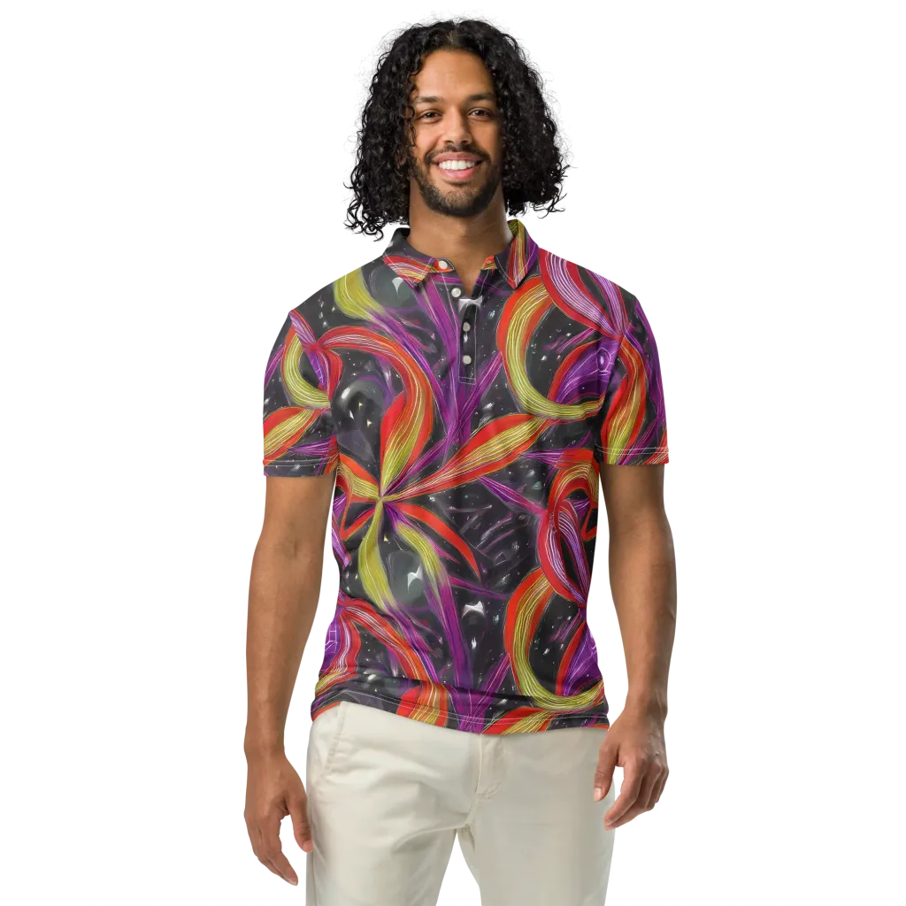 Sonic Petals on Men's Slim Fit Polo Shirt — Front