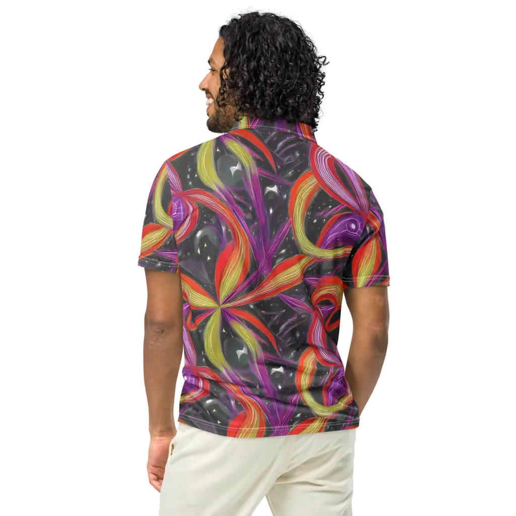 Sonic Petals on Men's Slim Fit Polo Shirt — Back