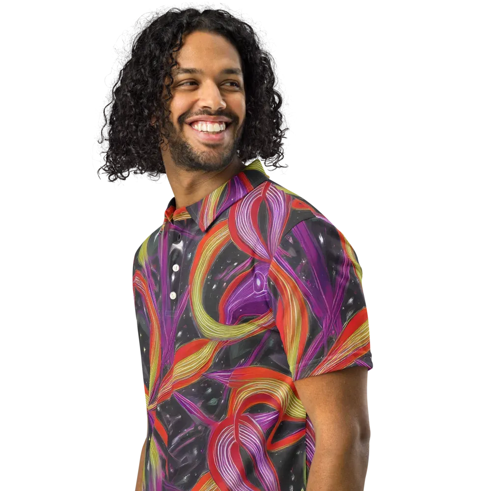 Sonic Petals on Men's Slim Fit Polo Shirt — Left Front