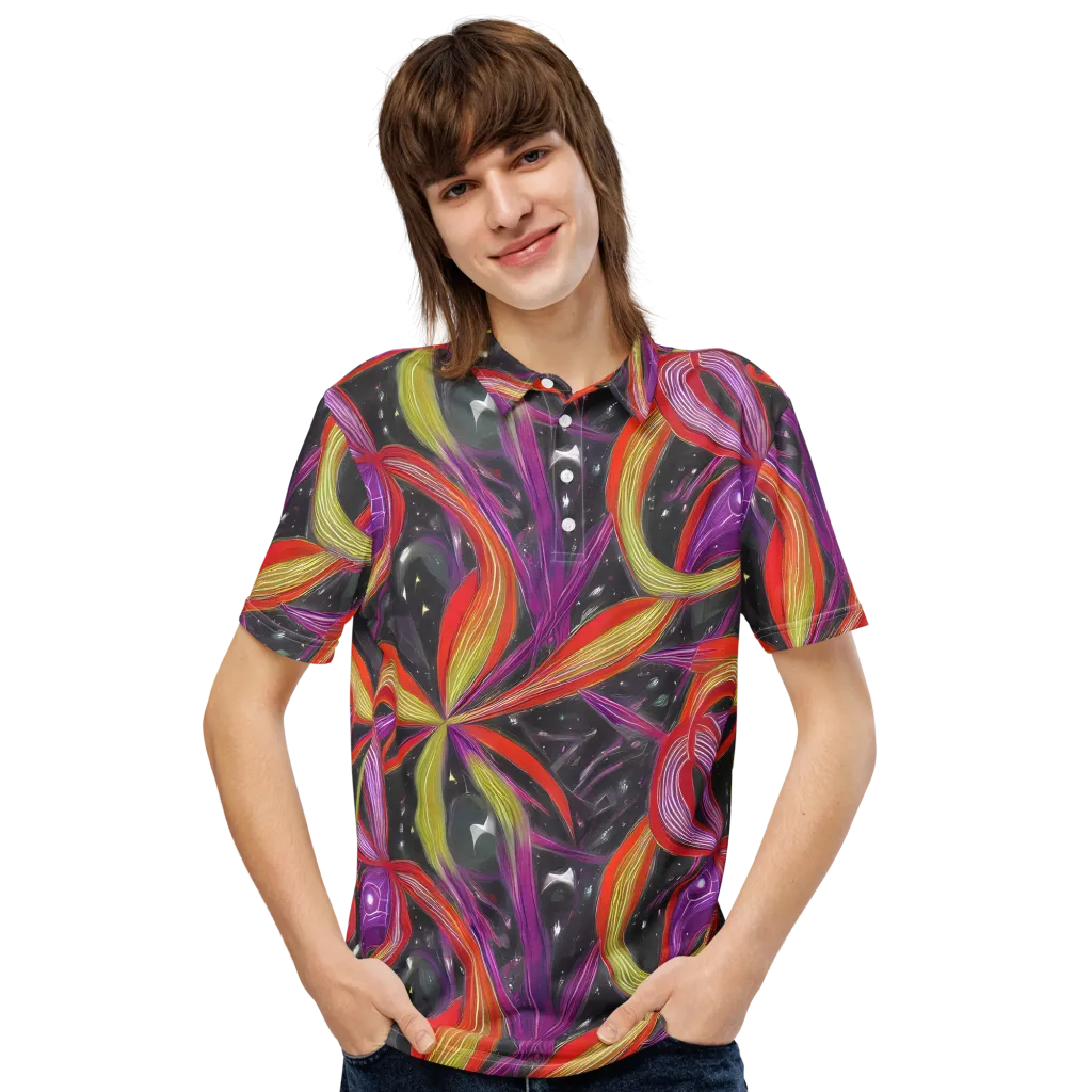 Sonic Petals on Men's Slim Fit Polo Shirt — Front