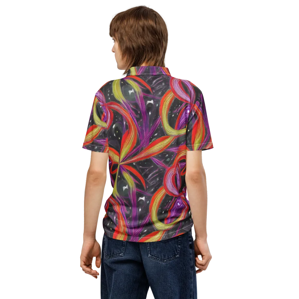Sonic Petals on Men's Slim Fit Polo Shirt — Back