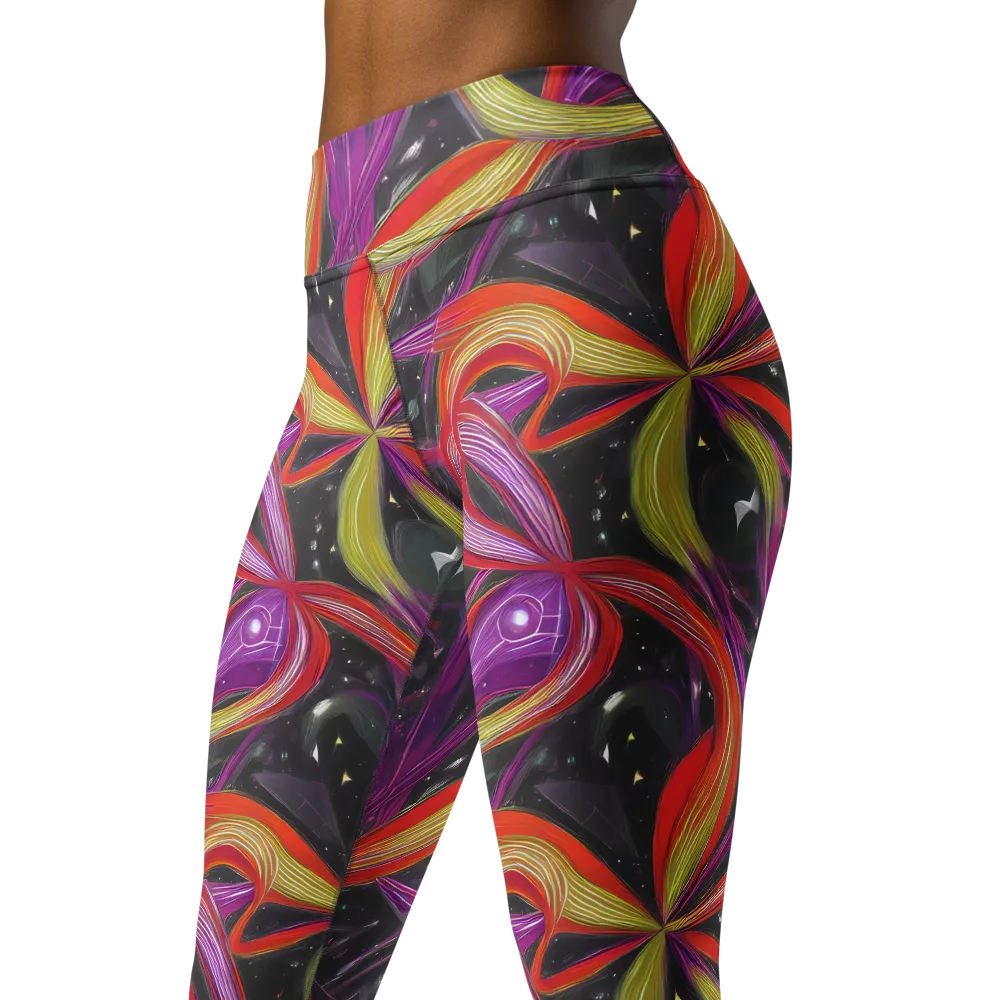 Sonic Petals on Yoga Leggings — Left Front
