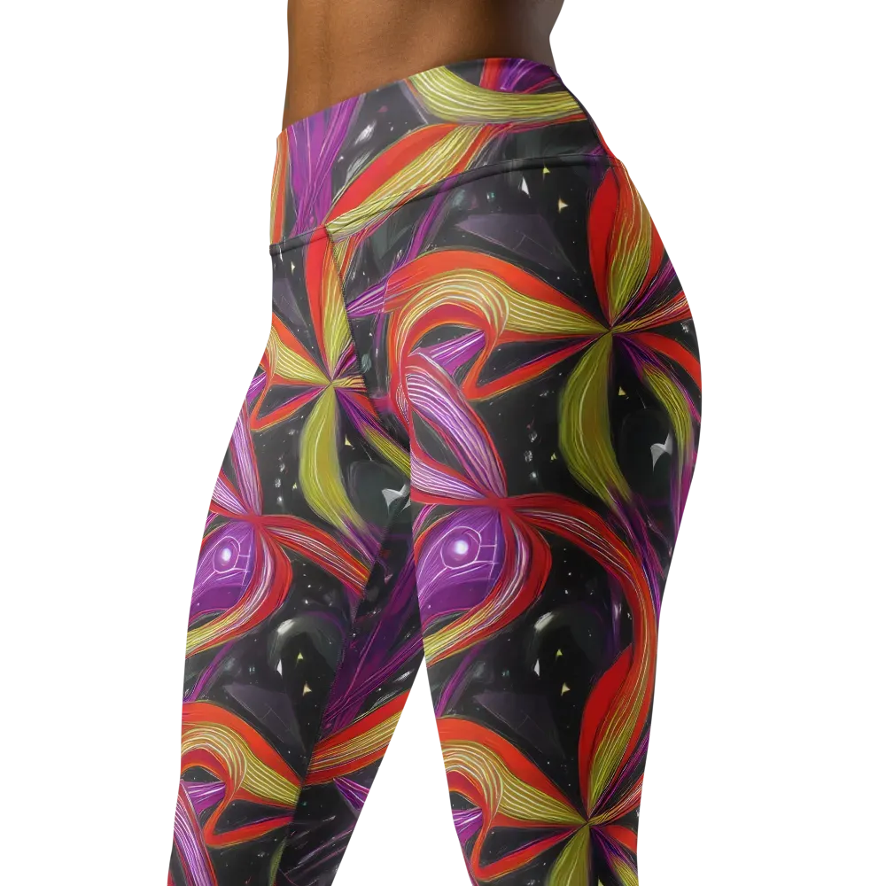 Sonic Petals on Yoga Leggings — Left Front