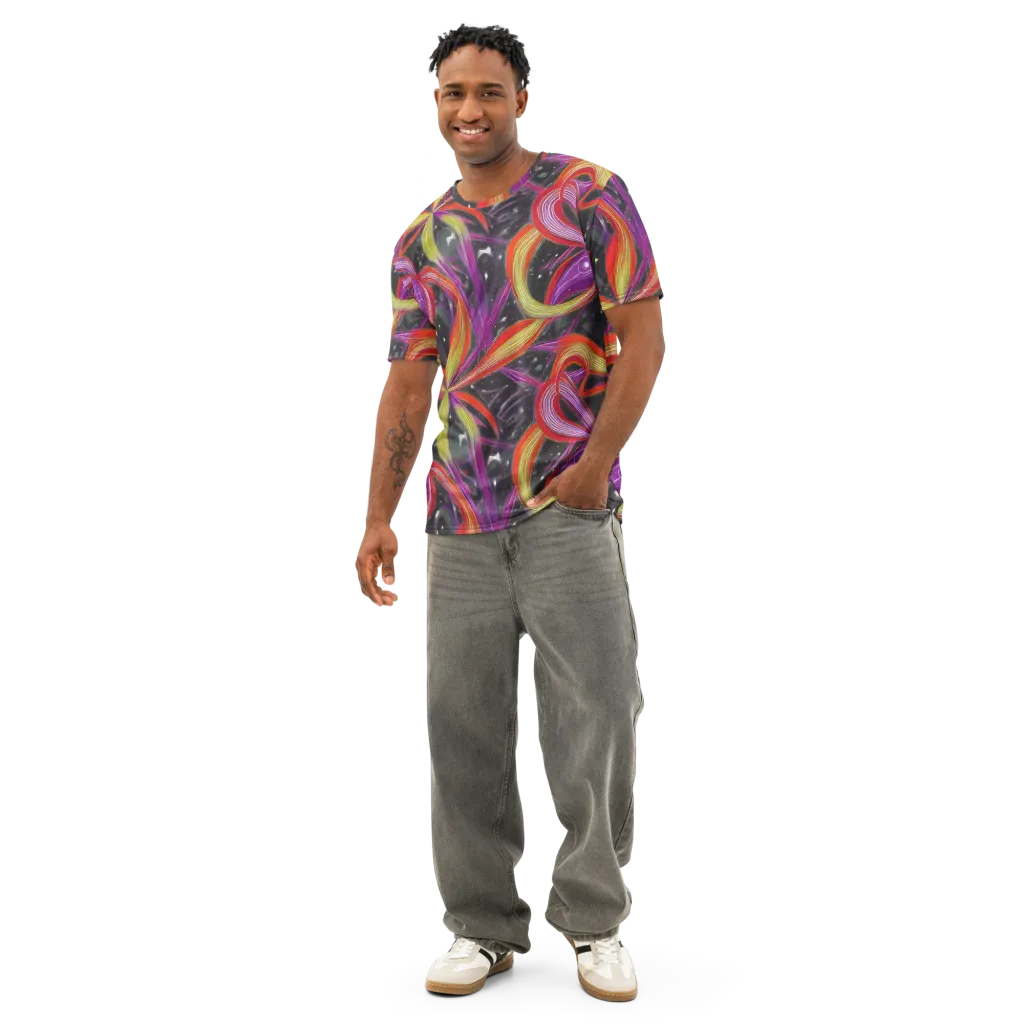 Sonic Petals on Men's Cotton Crew Neck T-Shirt — Front