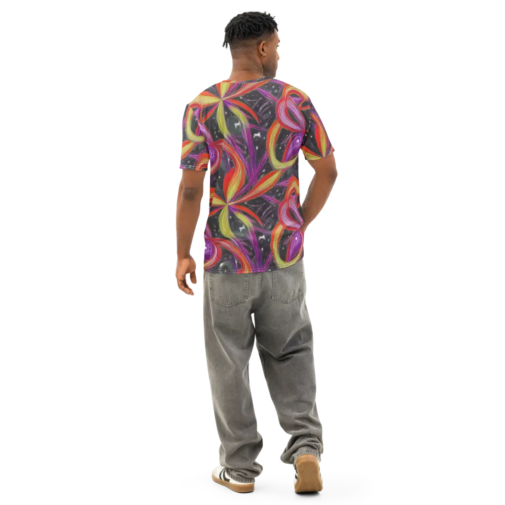 Sonic Petals on Men's Cotton Crew Neck T-Shirt — Back