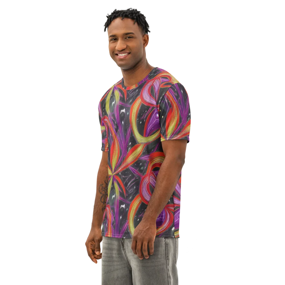 Sonic Petals on Men's Cotton Crew Neck T-Shirt — Left Front