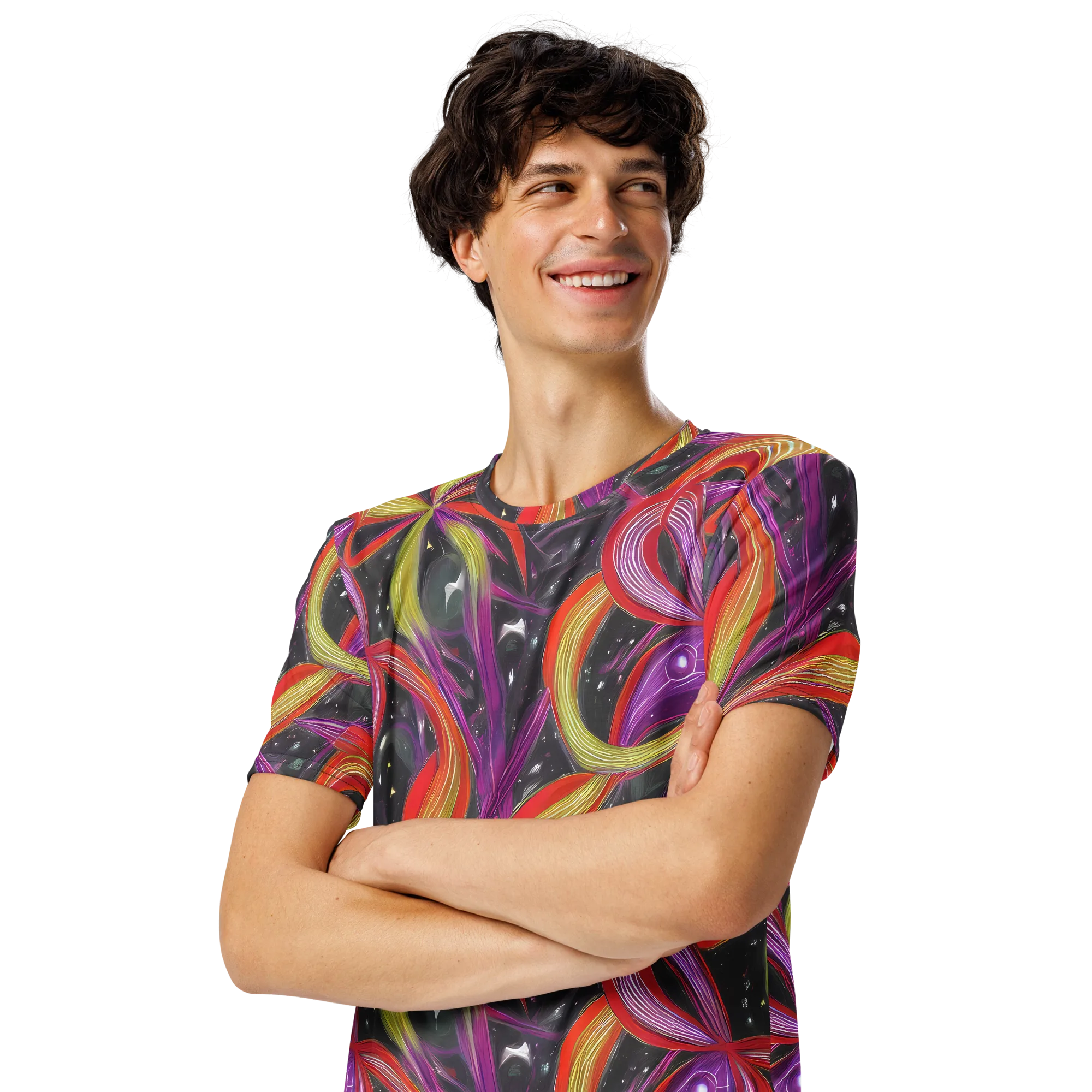 Sonic Petals on Men's Crew Neck T-Shirt — Left Front