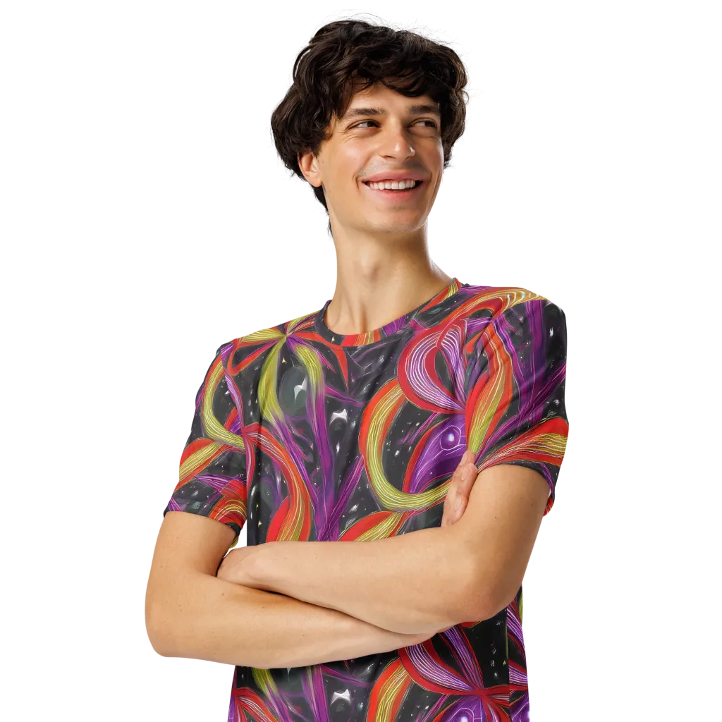 Sonic Petals on Men's Crew Neck T-Shirt — Left Front