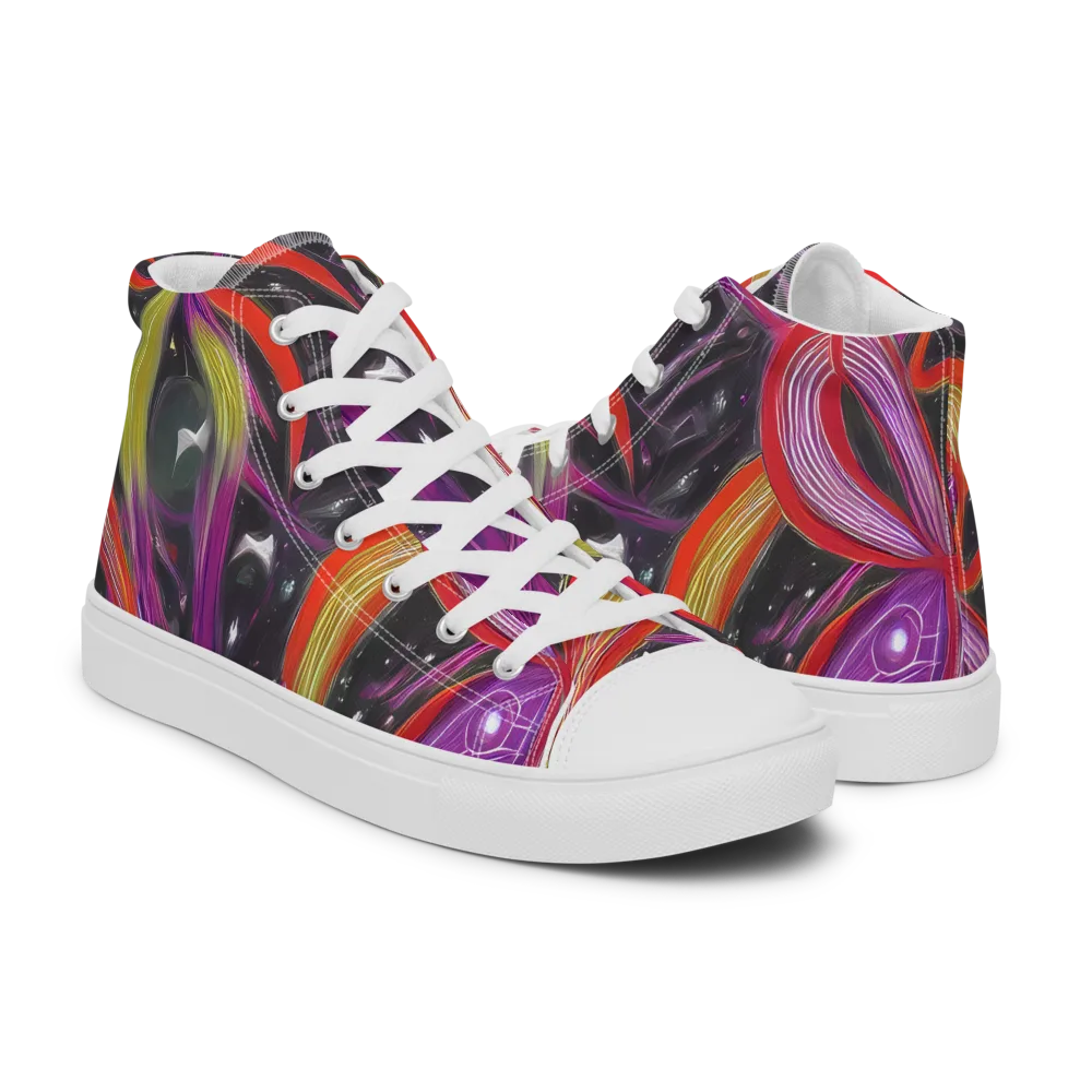 Sonic Petals on Men's High Top Canvas Shoes — Right