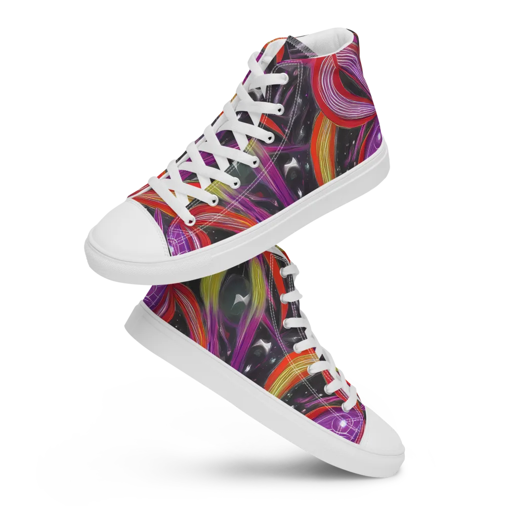 Sonic Petals on Men's High Top Canvas Shoes — Front