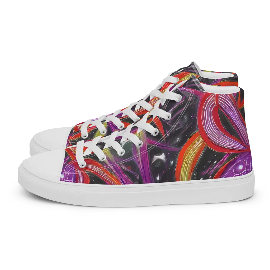 Sonic Petals on Women's High Top Canvas Shoes — Left