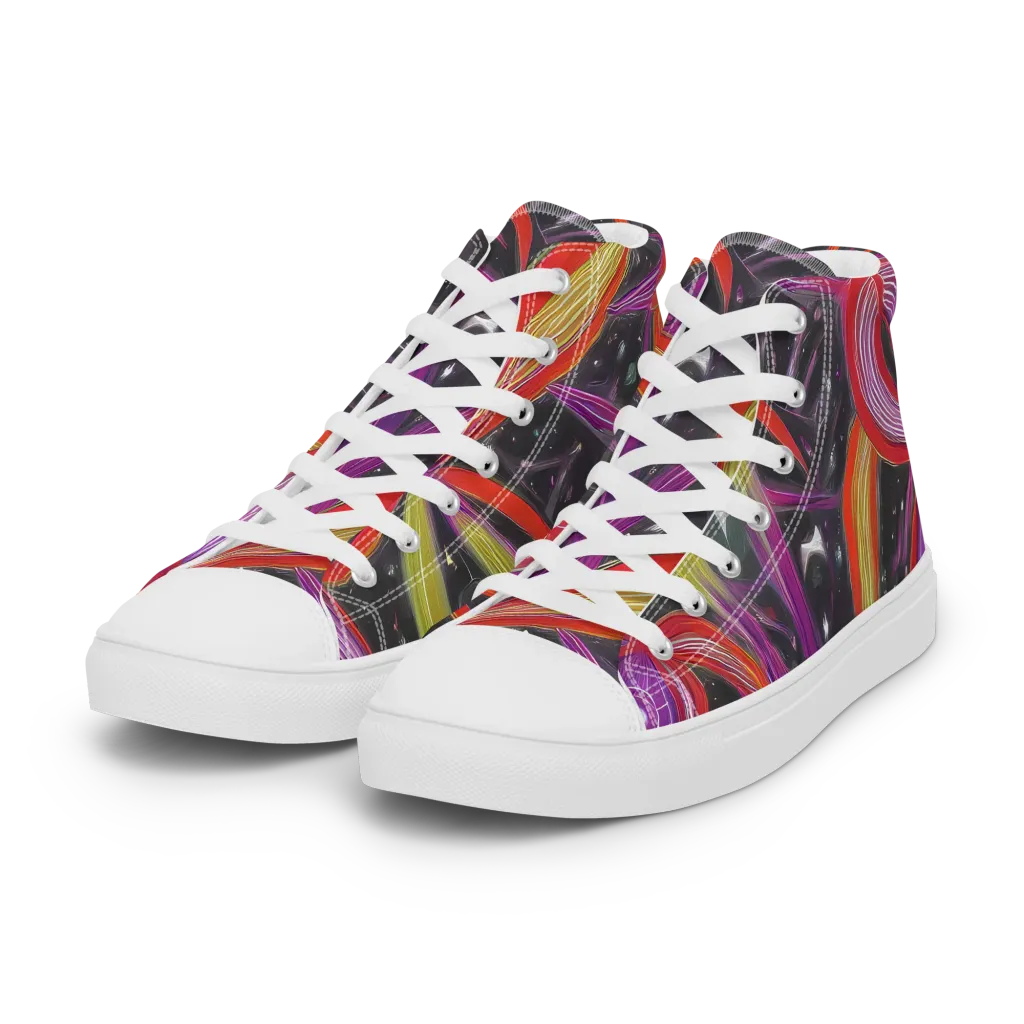 Sonic Petals on Women's High Top Canvas Shoes — Left Front