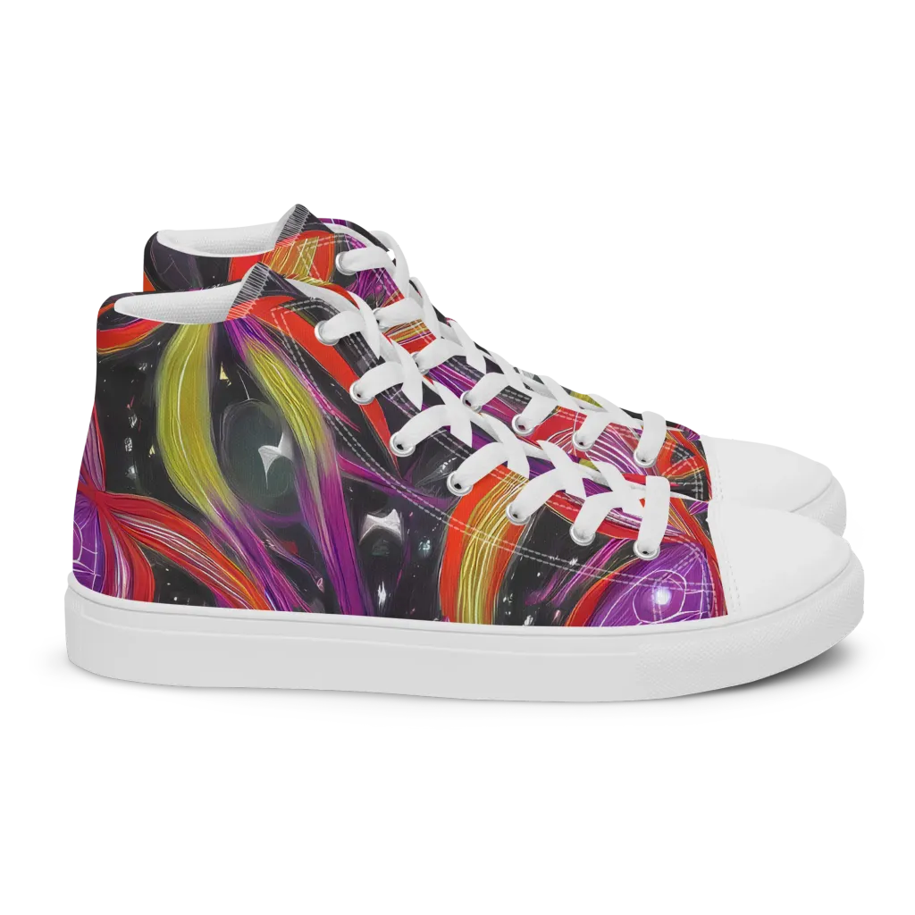 Sonic Petals on Women's High Top Canvas Shoes — Right