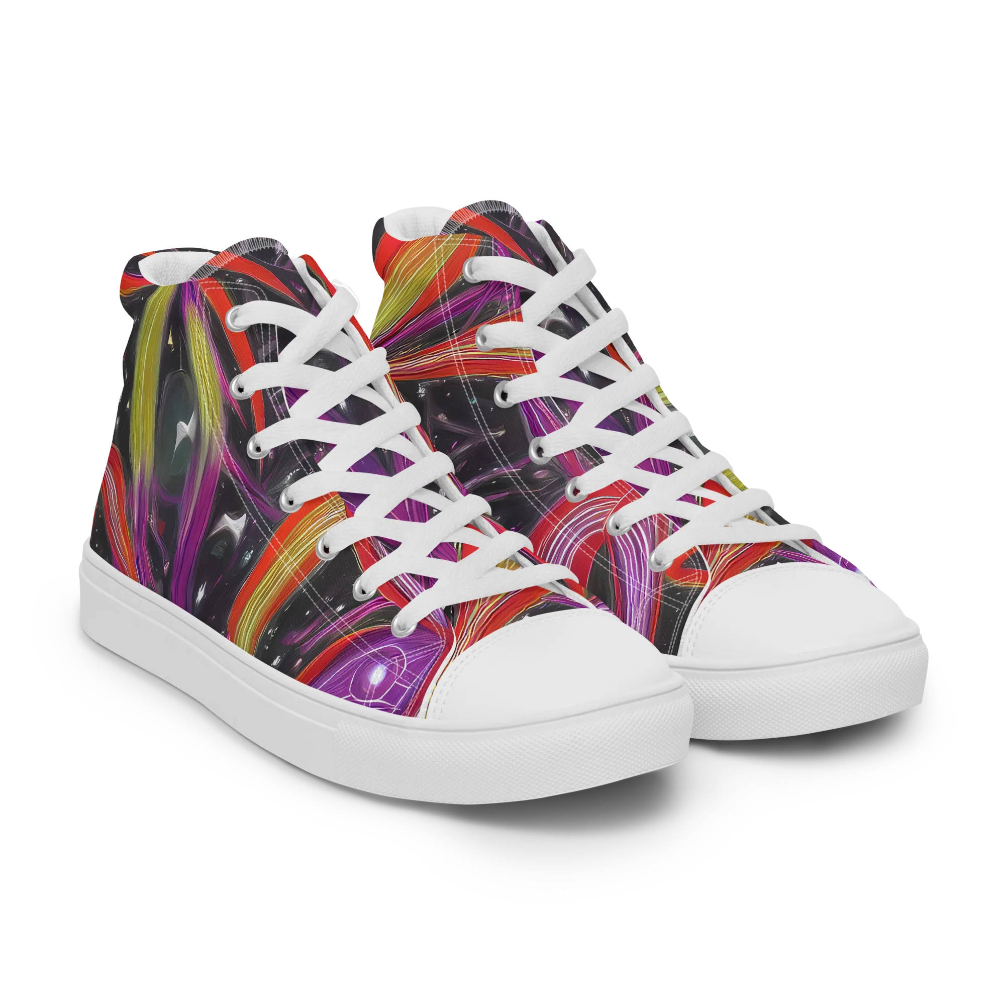 Sonic Petals on Women's High Top Canvas Shoes — Right Front