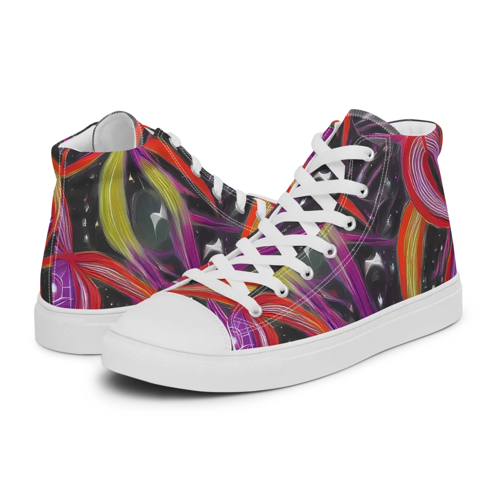 Sonic Petals on Women's High Top Canvas Shoes — Left