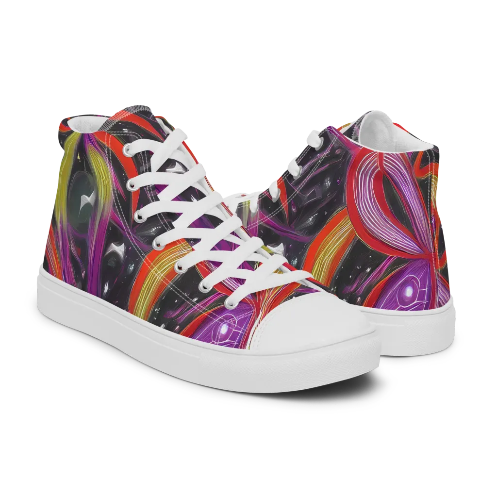 Sonic Petals on Women's High Top Canvas Shoes — Right