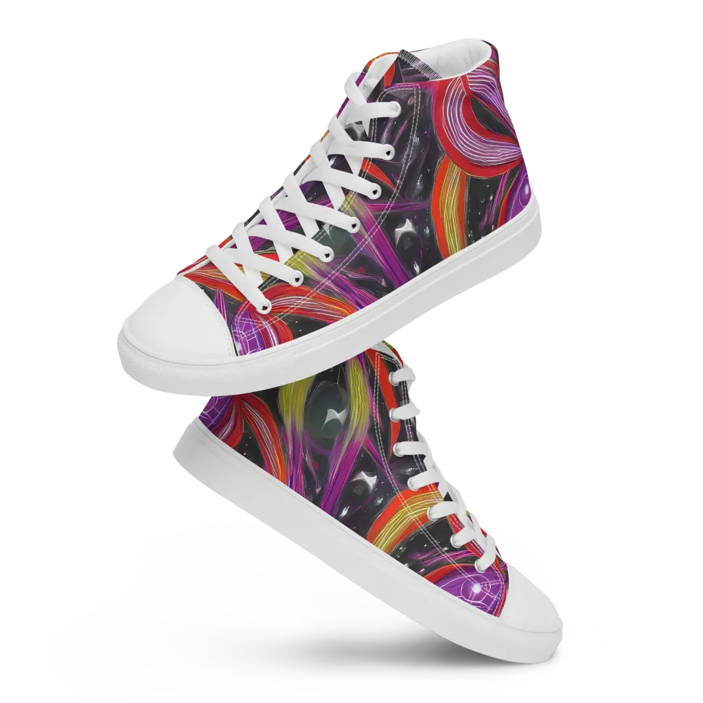 Sonic Petals on Women's High Top Canvas Shoes — Front