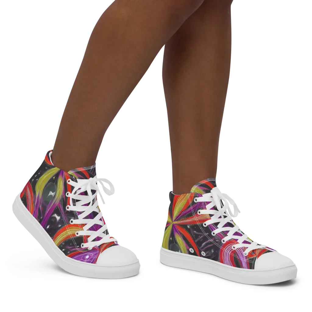 Sonic Petals on Women's High Top Canvas Shoes — Right