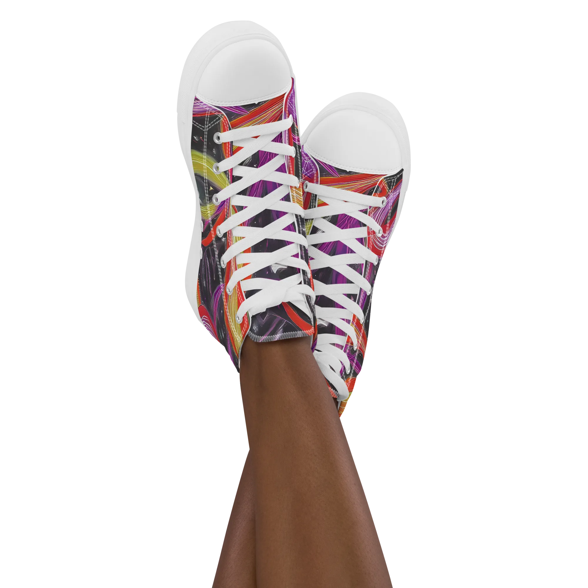 Sonic Petals on Women's High Top Canvas Shoes — Front