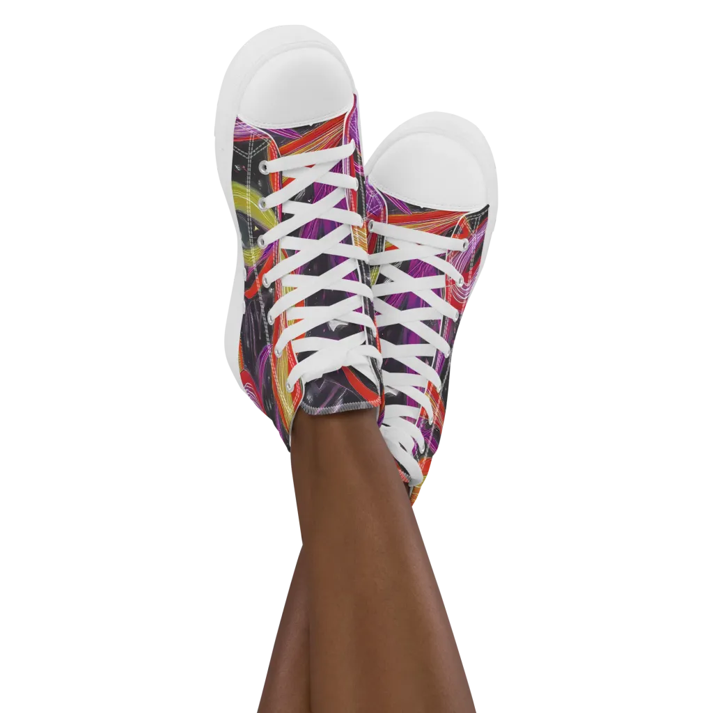Sonic Petals on Women's High Top Canvas Shoes — Front