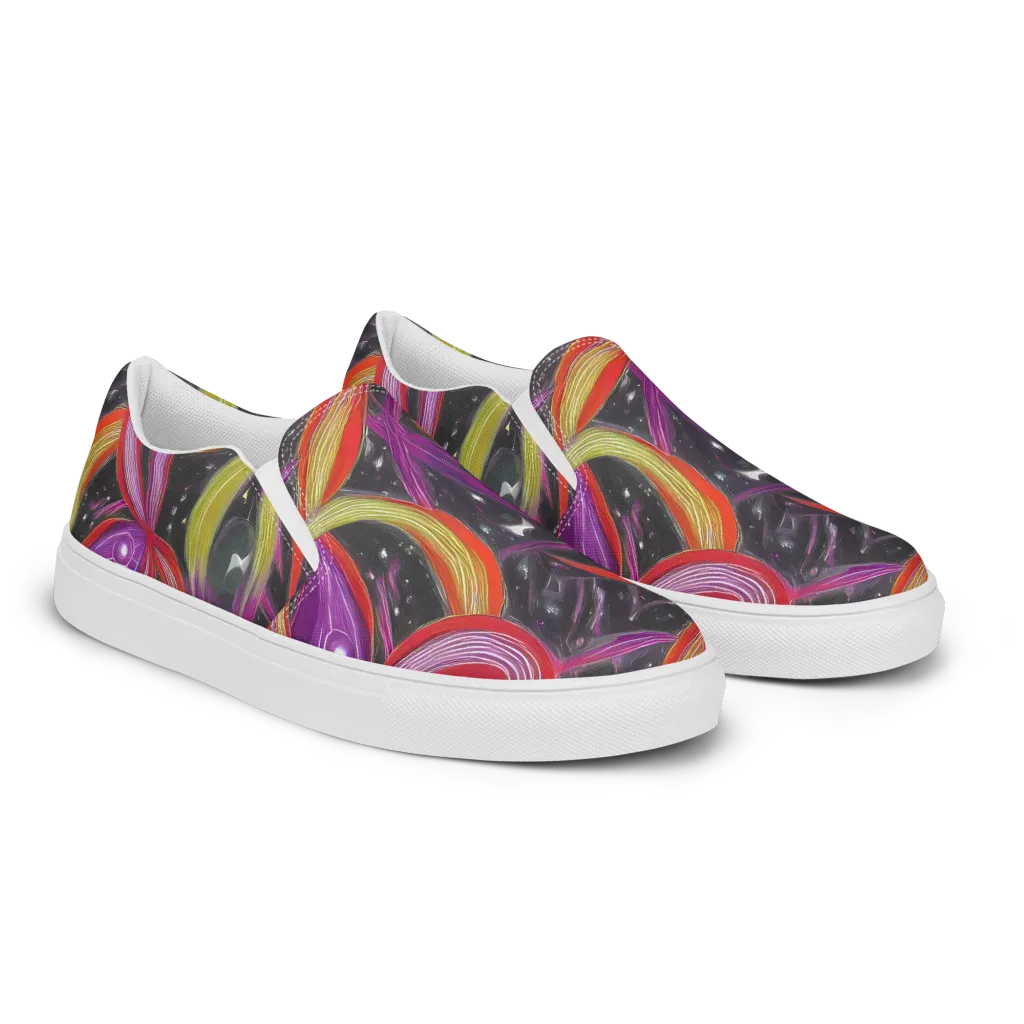 Sonic Petals on Men's Slip-On Canvas Shoes — Right Front