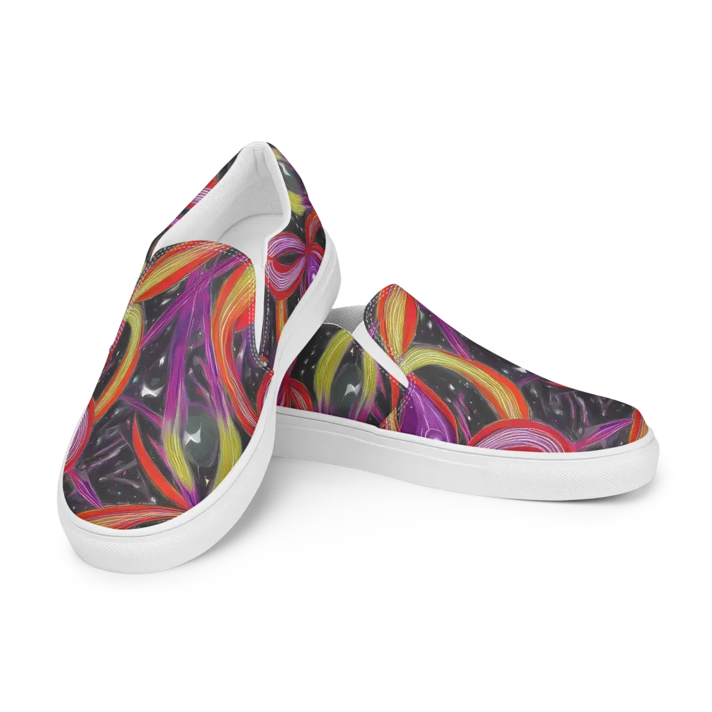 Sonic Petals on Men's Slip-On Canvas Shoes — Left Front