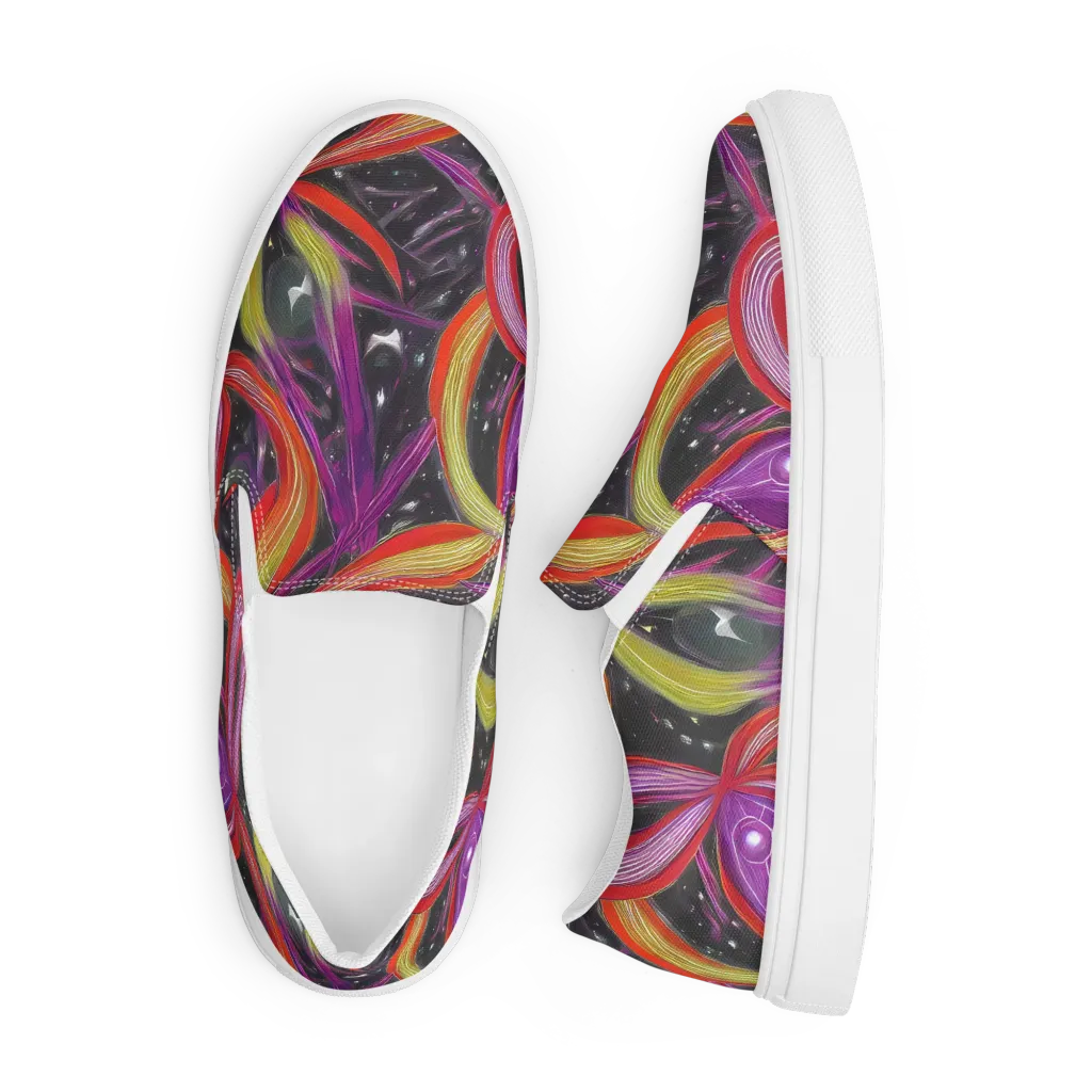 Sonic Petals on Men's Slip-On Canvas Shoes — Front