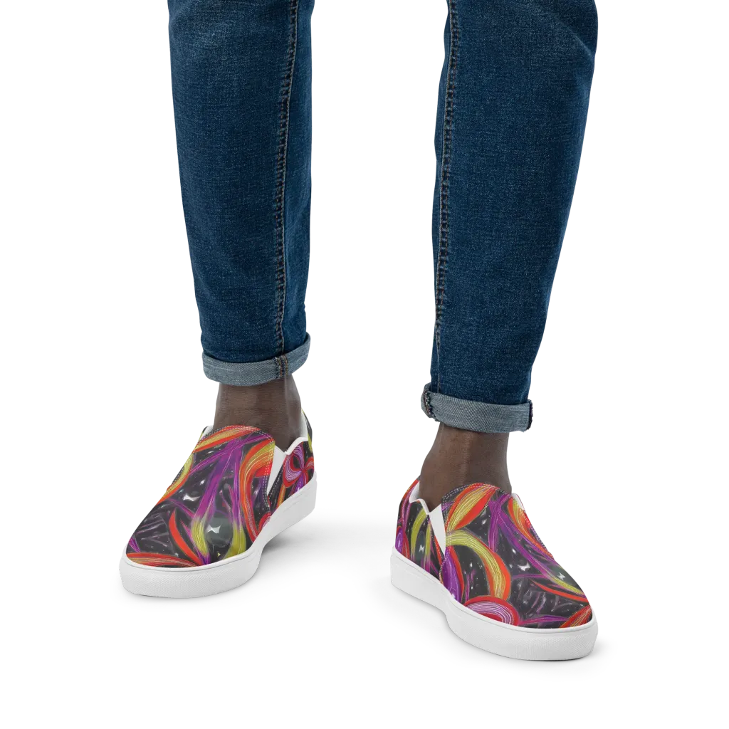 Sonic Petals on Men's Slip-On Canvas Shoes — Front