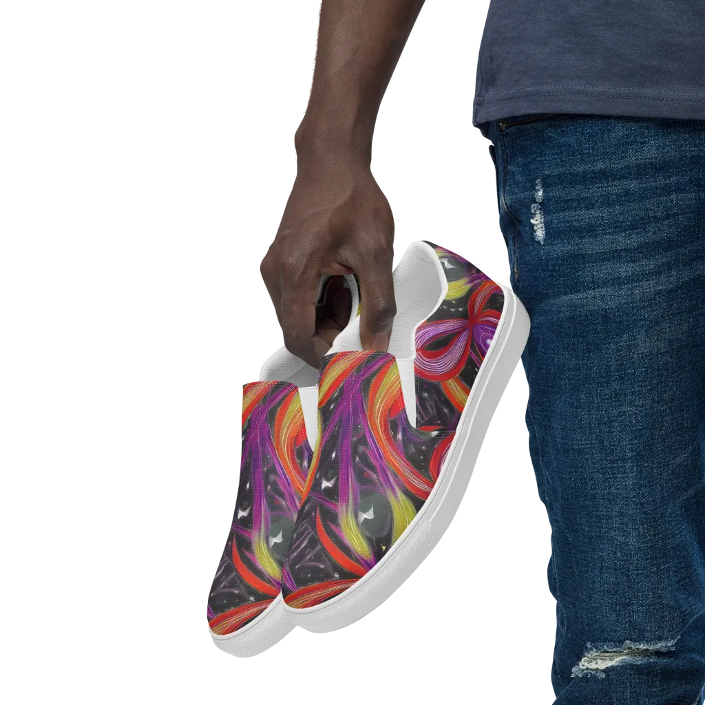 Sonic Petals on Men's Slip-On Canvas Shoes — Left Front