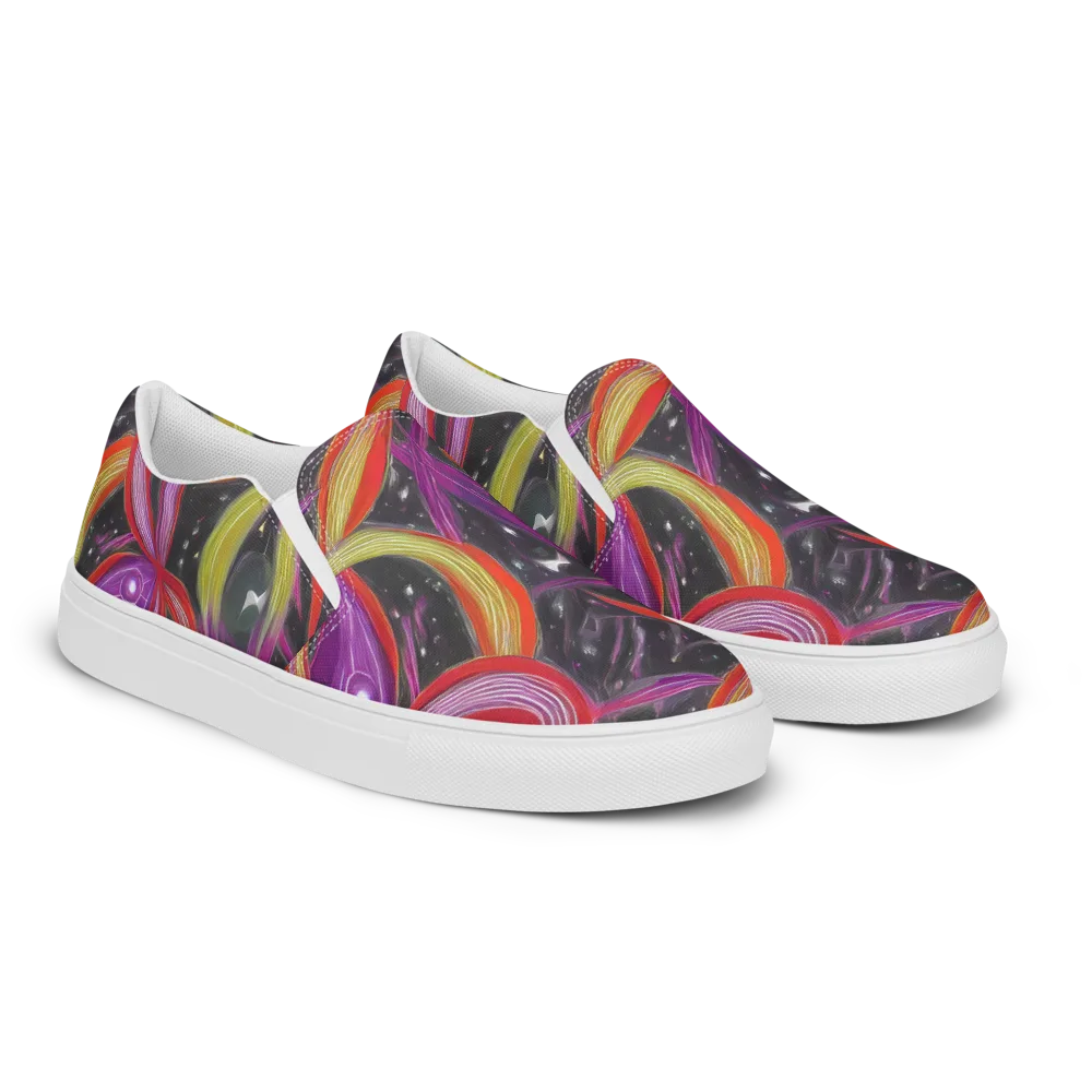 Sonic Petals on Women's Slip-On Canvas Shoes — Right Front