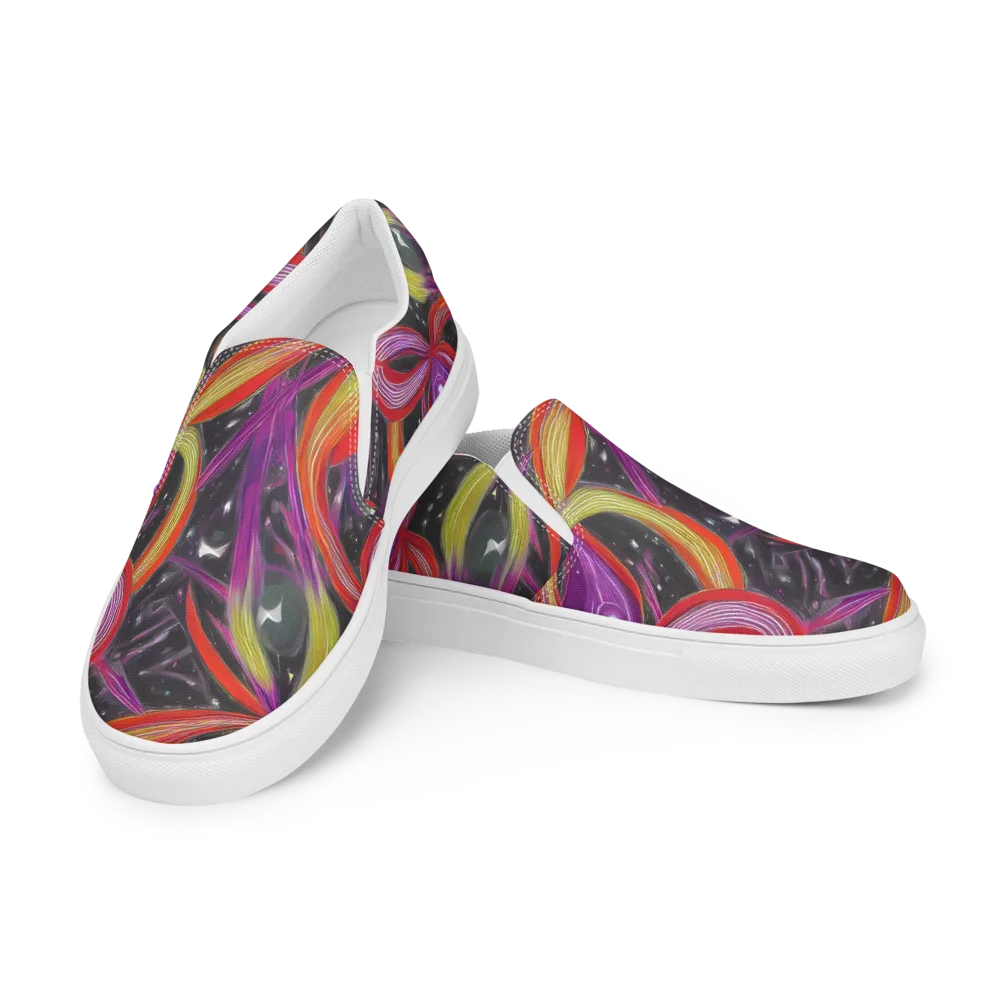 Sonic Petals on Women's Slip-On Canvas Shoes — Left Front