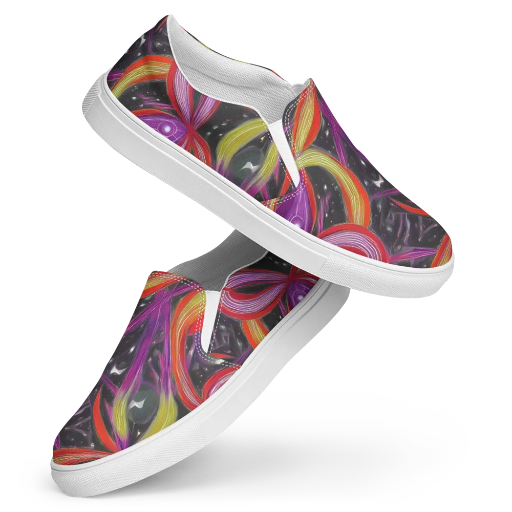 Sonic Petals on Women's Slip-On Canvas Shoes — Front