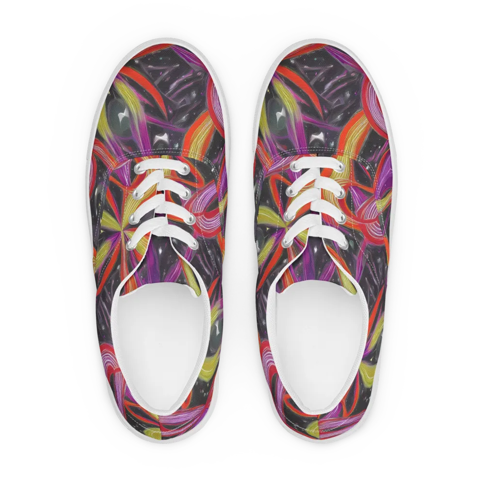 Sonic Petals on Men's Lace-Up Canvas Shoes — Front