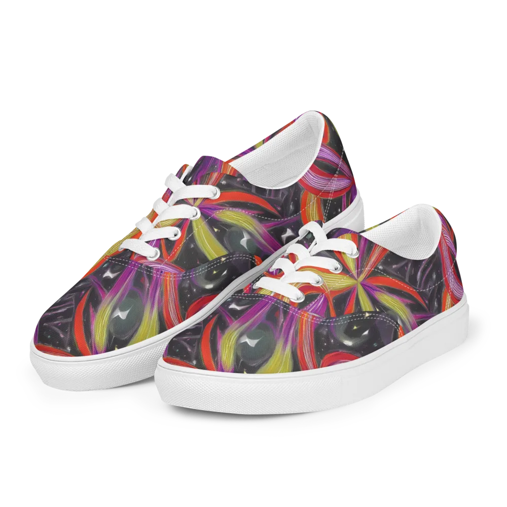 Sonic Petals on Men's Lace-Up Canvas Shoes — Left Front