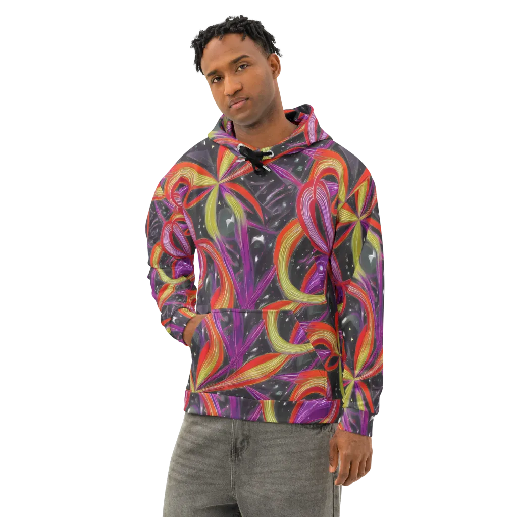 Sonic Petals on Cotton Hoodie — Left Front