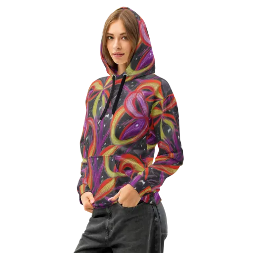Sonic Petals on a Cotton Hoodie