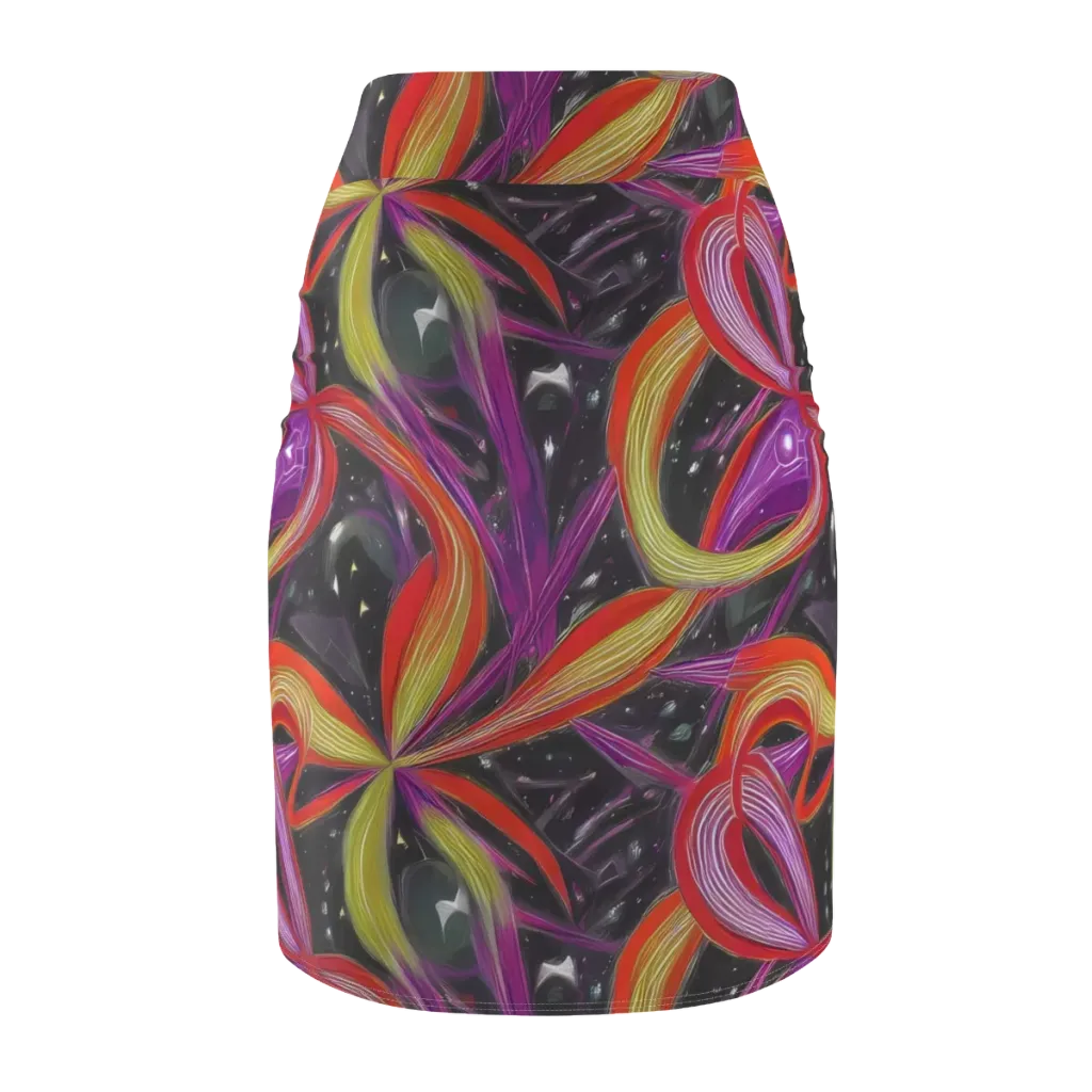 Sonic Petals on Pencil Skirt — Back