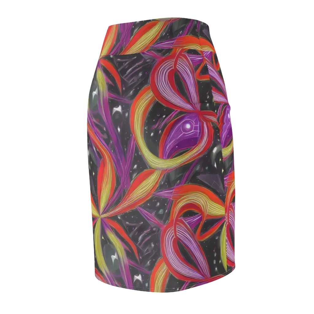 Sonic Petals on Pencil Skirt — Back Side