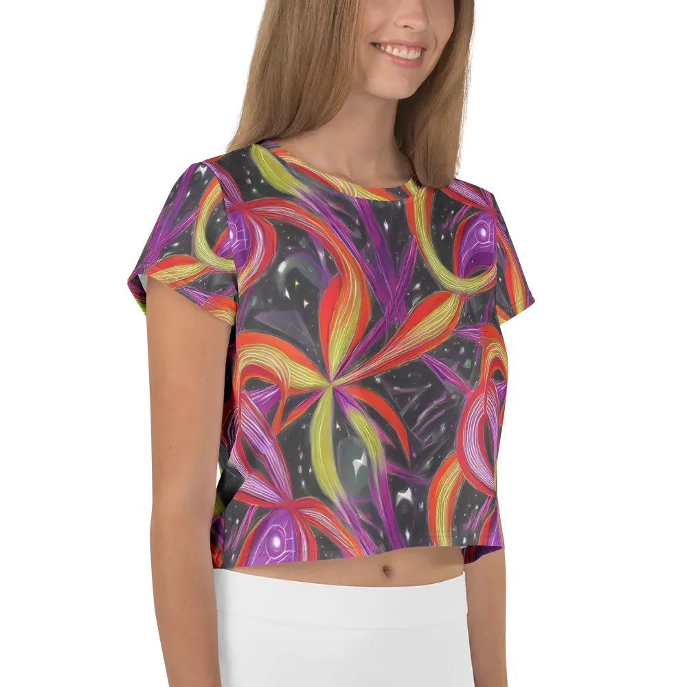 Sonic Petals on Crop Tee — Right