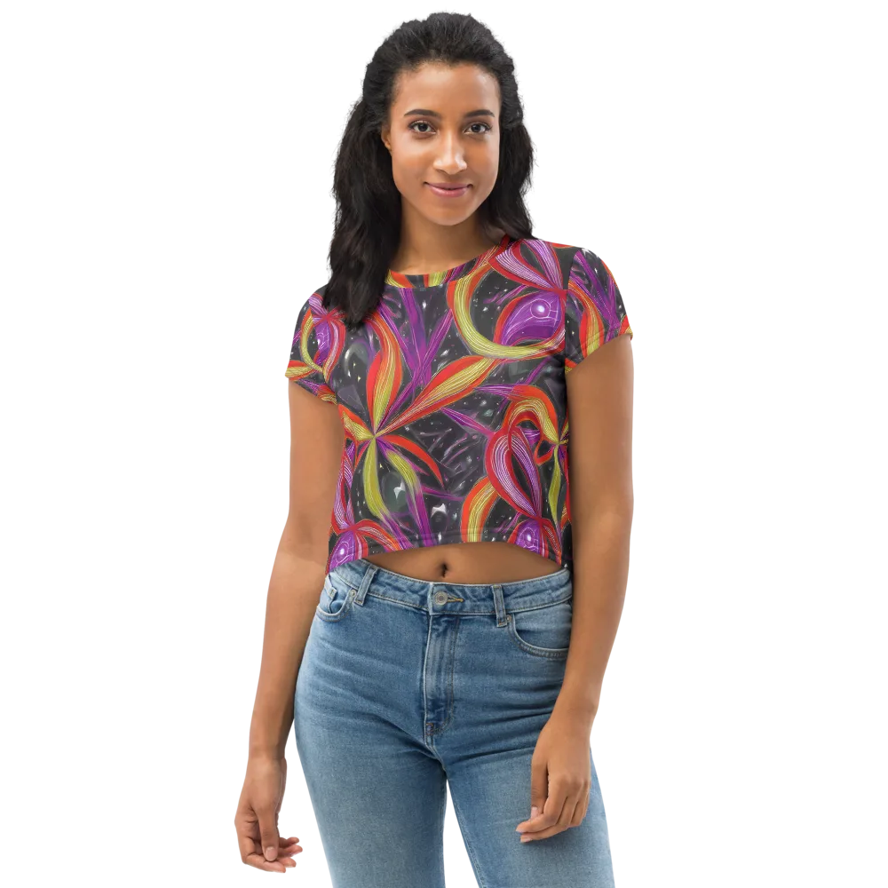 Sonic Petals on Crop Tee — Front