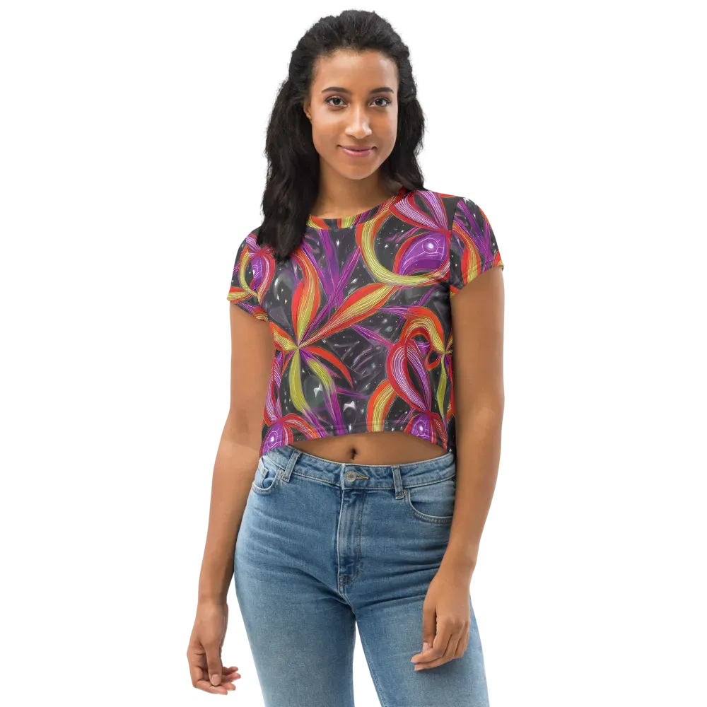 Sonic Petals on Crop Tee — Front