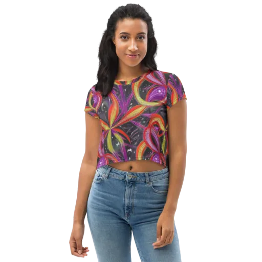 Sonic Petals on a Crop Tee