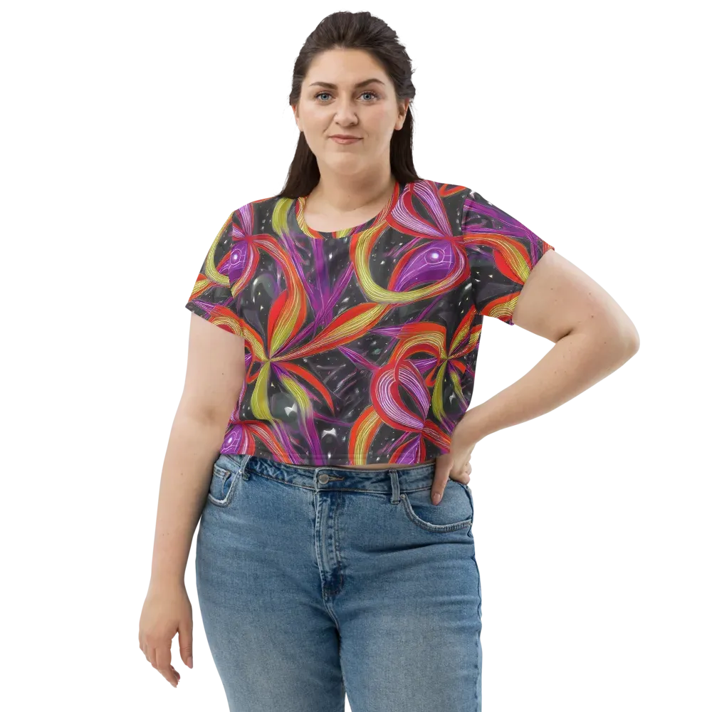 Sonic Petals on Crop Tee — Front