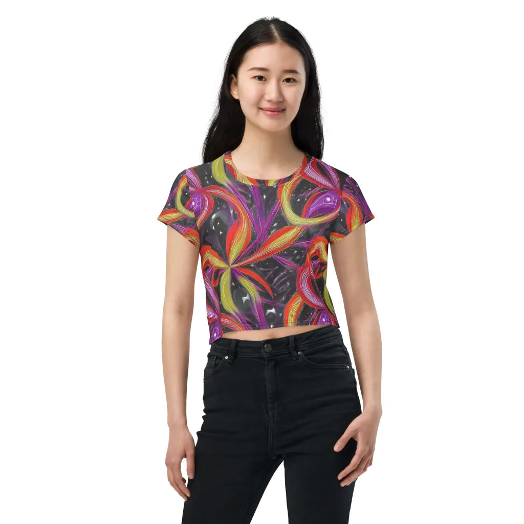 Sonic Petals on Crop Tee — Front