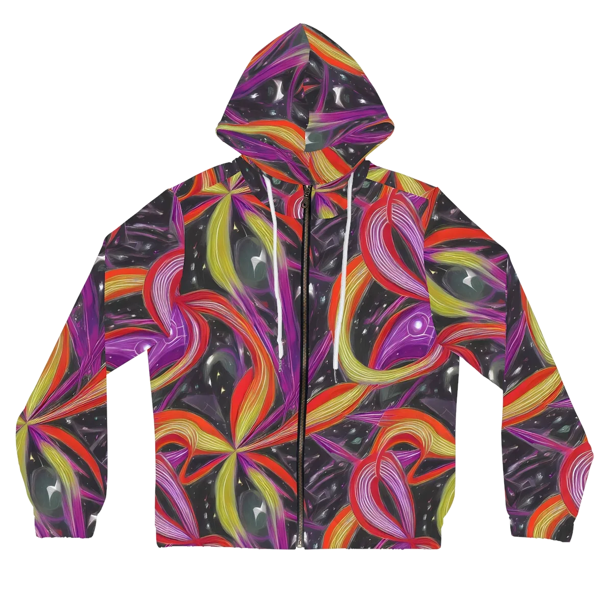 Sonic Petals on Women's Full-Zip Hoodie — Front