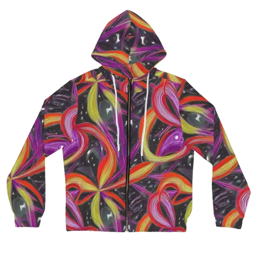 Sonic Petals on a Women's Full-Zip Hoodie