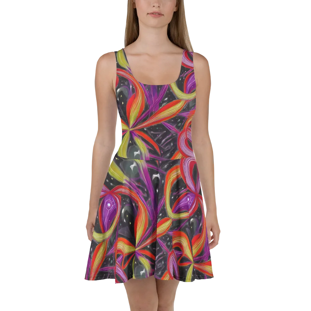 Sonic Petals on Skater Dress — Front
