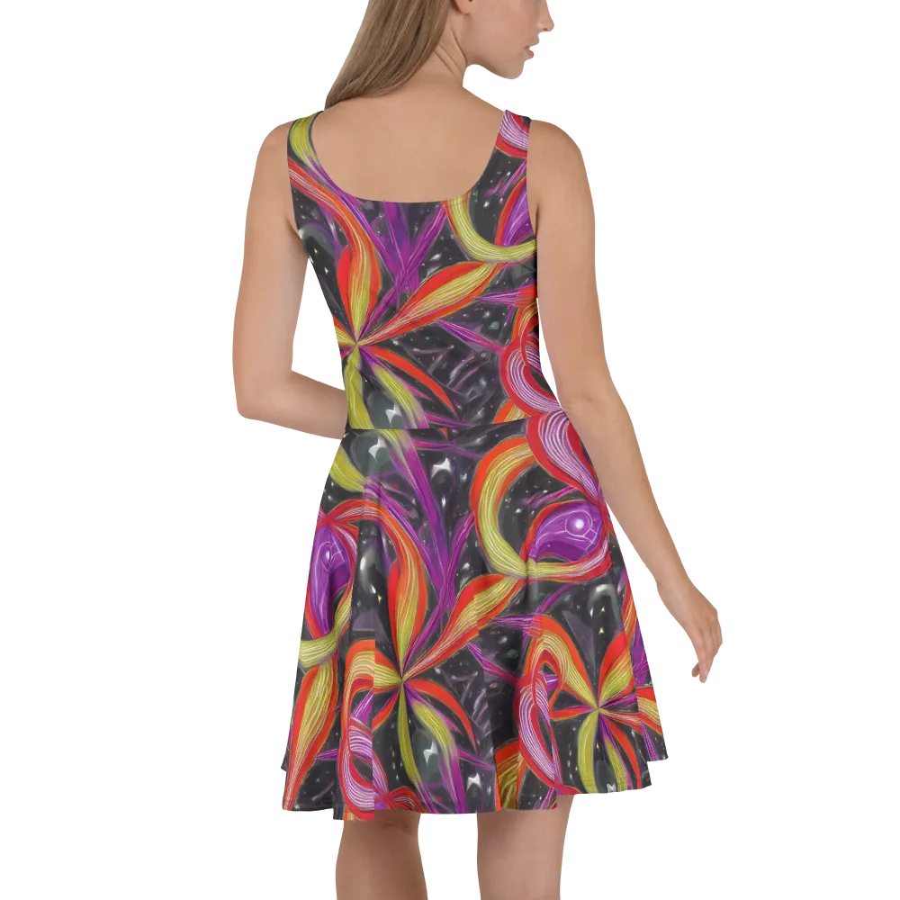 Sonic Petals on Skater Dress — Back